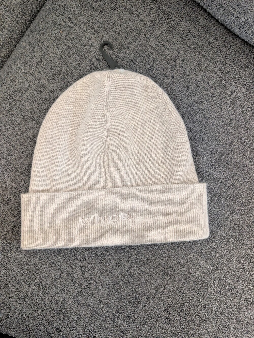 VINCE Fine Rib Double Layer Cuff Knit Hat In Neutral - Picture 4 of 7